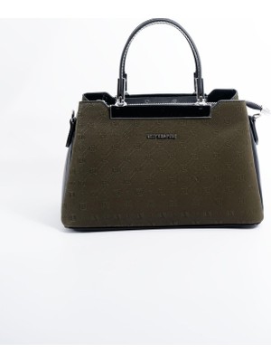 Silver & Polo Haki - Siyah SP913 Kadın El Çantası