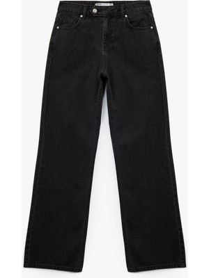 Pamuklu Normal Bel Düz Paça Jean Pantolon - Straight Fit Jean
