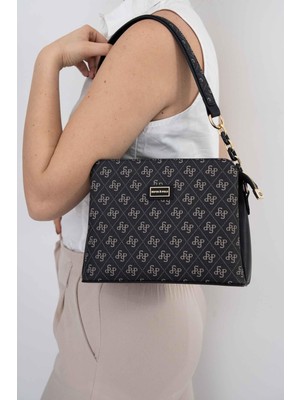 Silver & Polo Füme - Siyah SP937 Kadın Omuz Çantası