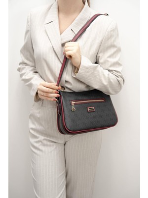 Silver & Polo Antrasit - Bordo SP818 Kadın Çapraz Çanta