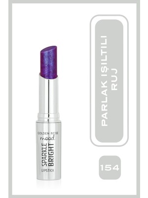 Golden Rose Mood Sparkle Bright Lipstick No: 154 Violet Fizz  - Yoğun Işıltılı Parlak Ruj