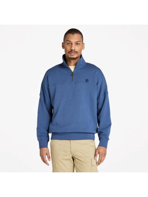 Timberland 1/4 Zip Sweatshirt Erkek Günlük Kullanım İçin Standart Yaka Düz Desenli