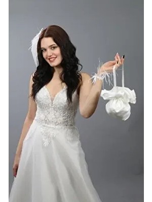 Paris in Paris Gelinlik Takı Kesesi-Gelin Çantası- Kırıkbeyaz