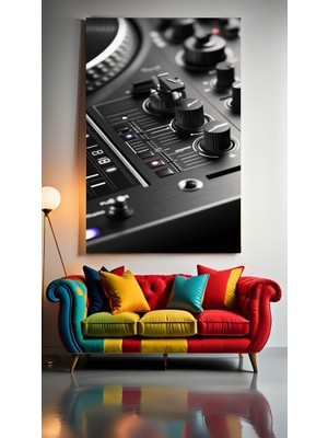 Özkacar Group Dj Turntable Ev Duvar Salon Güzellik Salonu Ofis Dükkan Dekarasyon Kanvas Tablo
