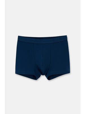 Lacivert 5210 Düz Pamuk Boxer