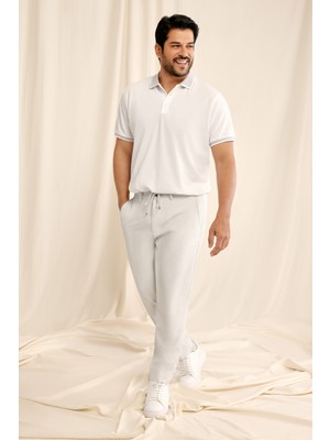 Altınyıldız Classics Erkek Gri Slim Fit Dar Kesim Beli Bağlamalı Yan Cepli Casual Jogger Pantolon