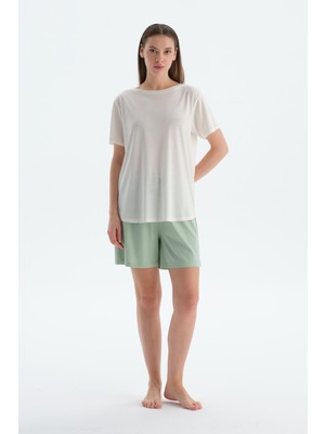 Açık Yeşil Penye Modal Ikili Şort