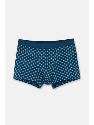 Dagi Koyu Mavi 5210 Desenli Pamuk Boxer Erkekler İçin Konforlu Paça Tipi Seçenek