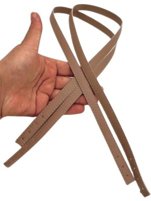Angel Çanta Aksesuar Slim Model 70X1.2 cm Suni Deri Vizon Renk Çift Çanta Sapı