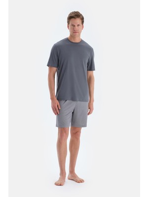 Dagi Indigo Baskı Detaylı Tişört ve Şort Pijama Takımı Rahat Kullanım