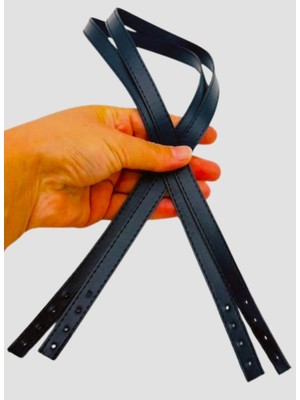 Angel Çanta Aksesuar Slim Model 70X1.2 cm Suni Deri Lacivert Renk Çift Çanta Sapı