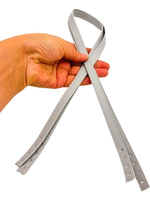 Angel Çanta Aksesuar Slim Model 70X1.2 cm Suni Deri Açık Gri Renk Çift Çanta Sapı