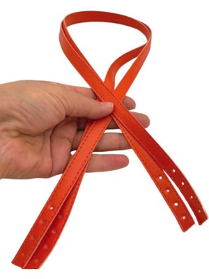 Angel Çanta Aksesuar Slim Model 70X1.2 cm Suni Deri Turuncu Renk Çift Çanta Sapı