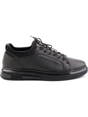 Siyah Leather Erkek Sneaker E01018198303