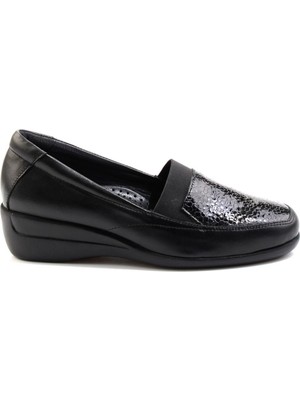 Siyah Leather Kadın Dolgu Topuklu Ayakkabı K01531254003