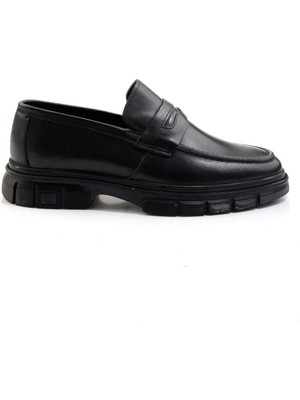 Siyah Leather Erkek Loafer Ayakkabı E01795025641