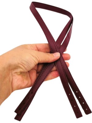 Angel Çanta Aksesuar Slim Model 70X1.2 cm Suni Deri Bordo Renk Çift Çanta Sapı