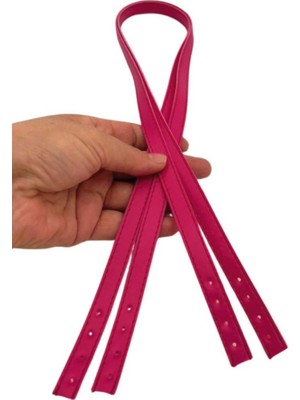 Angel Çanta Aksesuar Slim Model 70X1.2 cm Suni Deri Fuşya Renk Çift Çanta Sapı