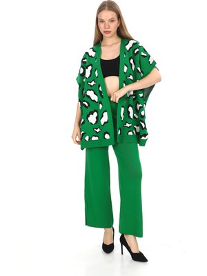 Leopar Desenli Triko Takım