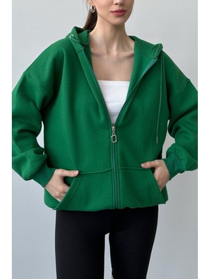 Üç Iplik Şardonlu Oversize Kapüşonlu Sweatshirt