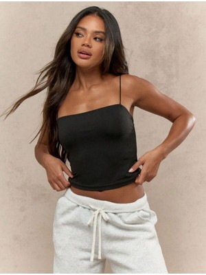 Kadın Ip Askılı Örme Body Bluz