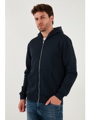 Buratti Regular Fit Kapüşonlu Fermuarlı Içi Tüylü Yumuşak Şardonlu Kışlık Sweat Erkek Sweat 5905340