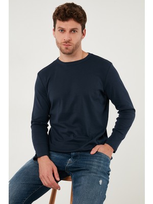 Burattin Pamuklu Slim Fit Bisiklet Yaka Basic Sweat Erkek Sweat 59050741