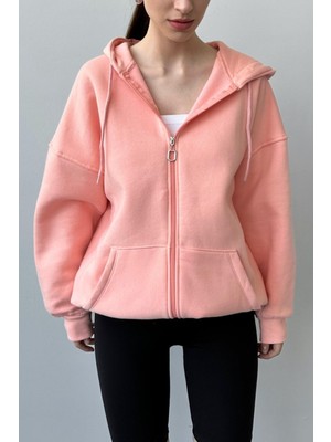 Üç Iplik Şardonlu Oversize Kapüşonlu Sweatshirt
