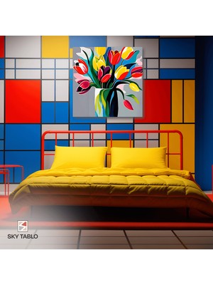 Ritmik Laleler Kanvas Tablo Modern Duvar Tablosu Ev Dekoru Ev Hediyesi