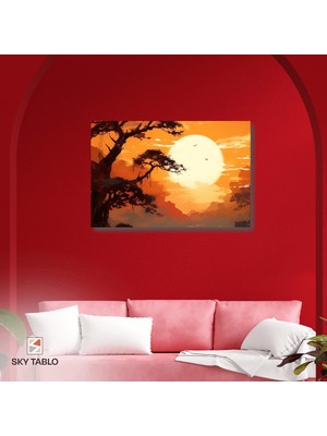 Gün Batımında Toplanma Kanvas Tablo Modern Duvar Tablosu Ev Dekoru Ev Hediyesi
