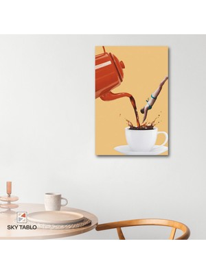 Bir Fincan Cesaret Kanvas Tablo Modern Duvar Tablosu Ev Dekoru Ev Hediyesi