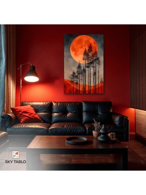Kanlı Ayın Gölgesinde Kanvas Tablo Modern Duvar Tablosu Ev Dekoru Ev Hediyesi