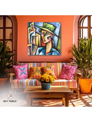 Şapkalı Kadının Rüyası Kanvas Tablo Modern Duvar Tablosu Ev Dekoru Ev Hediyesi