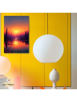 Morun Içinde Günbatımı Kanvas Tablo Modern Duvar Tablosu Ev Dekoru Ev Hediyesi
