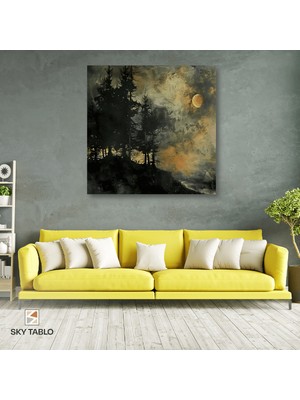 Sisler Içindeki Ay Kanvas Tablo Modern Duvar Tablosu Ev Dekoru Ev Hediyesi