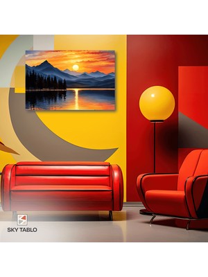 Iki Kişilik Günbatımı Kanvas Tablo Modern Duvar Tablosu Ev Dekoru Ev Hediyesi