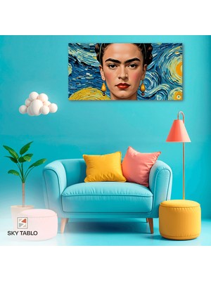 Yıldızların Altında Frida Kanvas Tablo Modern Duvar Tablosu Ev Dekoru Ev Hediyesi