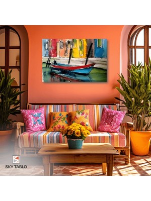 Suya Yansıyan Renkler Kanvas Tablo Modern Duvar Tablosu Ev Dekoru Ev Hediyesi