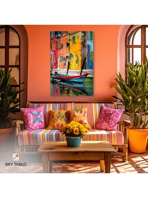 Suya Yansıyan Renkler Kanvas Tablo Modern Duvar Tablosu Ev Dekoru Ev Hediyesi