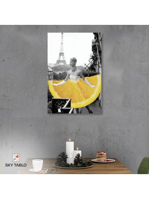 Limonlu Paris Kanvas Tablo Modern Duvar Tablosu Ev Dekoru Ev Hediyesi