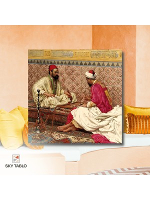 Saray Sohbeti Kanvas Tablo Modern Duvar Tablosu Ev Dekoru Ev Hediyesi