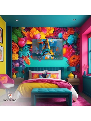 Paris’in Renkli Rüyası Kanvas Tablo Modern Duvar Tablosu Ev Dekoru Ev Hediyesi