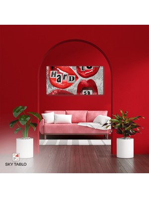 Kırmızıya Fısıldayan Harfler Kanvas Tablo Modern Duvar Tablosu Ev Dekoru Ev Hediyesi