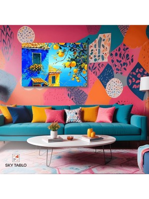 Denize Bakan Pencere Kanvas Tablo Modern Duvar Tablosu Ev Dekoru Ev Hediyesi