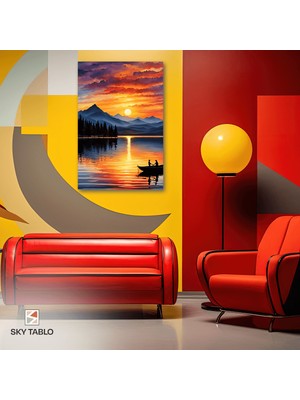 Iki Kişilik Günbatımı Kanvas Tablo Modern Duvar Tablosu Ev Dekoru Ev Hediyesi