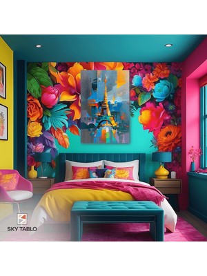 Paris’in Renkli Rüyası Kanvas Tablo Modern Duvar Tablosu Ev Dekoru Ev Hediyesi