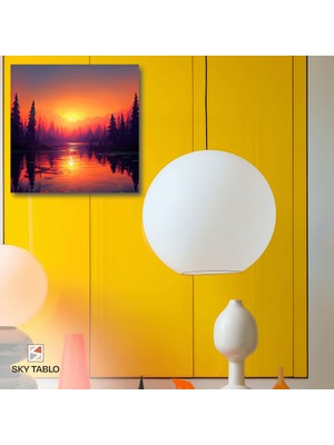 Morun Içinde Günbatımı Kanvas Tablo Modern Duvar Tablosu Ev Dekoru Ev Hediyesi