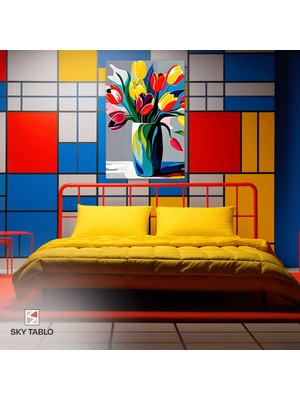Ritmik Laleler Kanvas Tablo Modern Duvar Tablosu Ev Dekoru Ev Hediyesi
