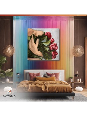 Güllerin Kucağı Kanvas Tablo Modern Duvar Tablosu Ev Dekoru Ev Hediyesi