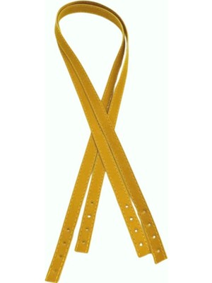 Angel Çanta Aksesuar Slim Model 70X1.2 cm Suni Deri Hardal Sarı Renk Çift Çanta Sapı